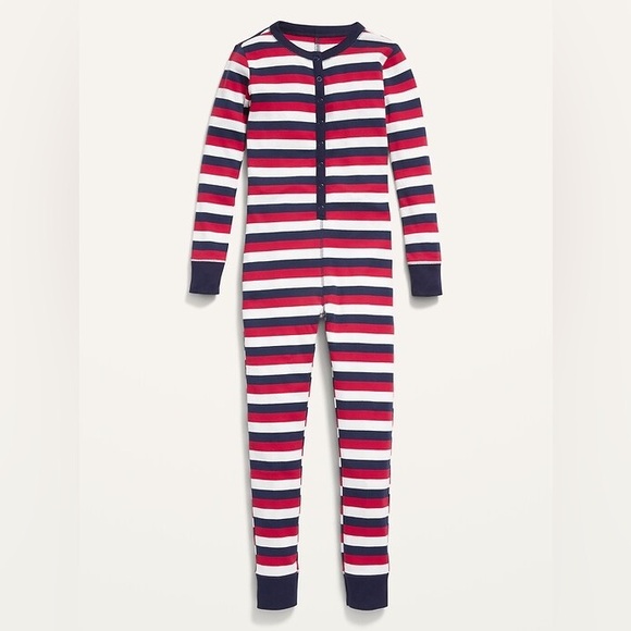 NWT Old Navy Big Boy 10 Red White & Blue Striped Pajamas PJs New Large L - Picture 1 of 4